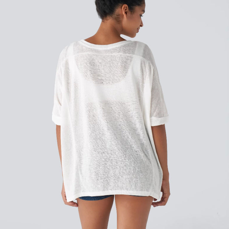 Textured Rayon Oversized Top Casual Boho Streetwear