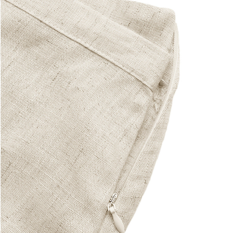 Solid Linen Skirt Boho Tie Waist Wrap Mini