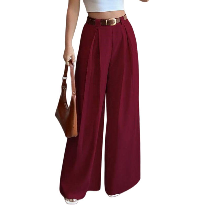 Women's High Waist Pleated Wide Leg Dress Pants