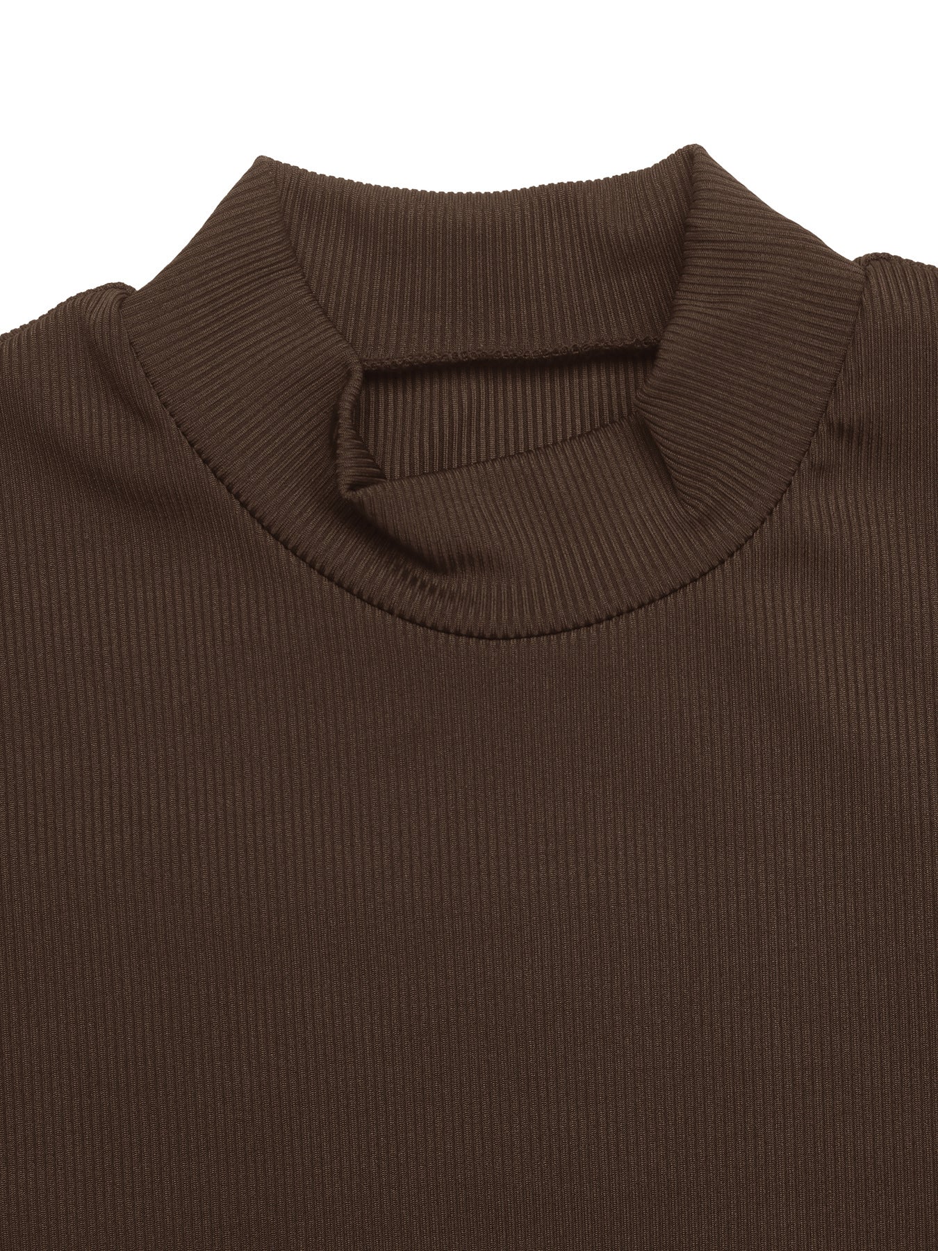 Mock Neck Knit Midi Dress Long Sleeve High Waist A Line