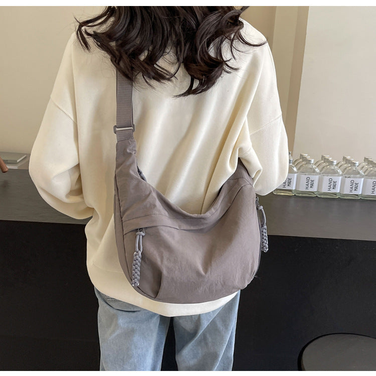 Olive Crossbody Moon Sling Bag Casual Nylon Shoulder Purse