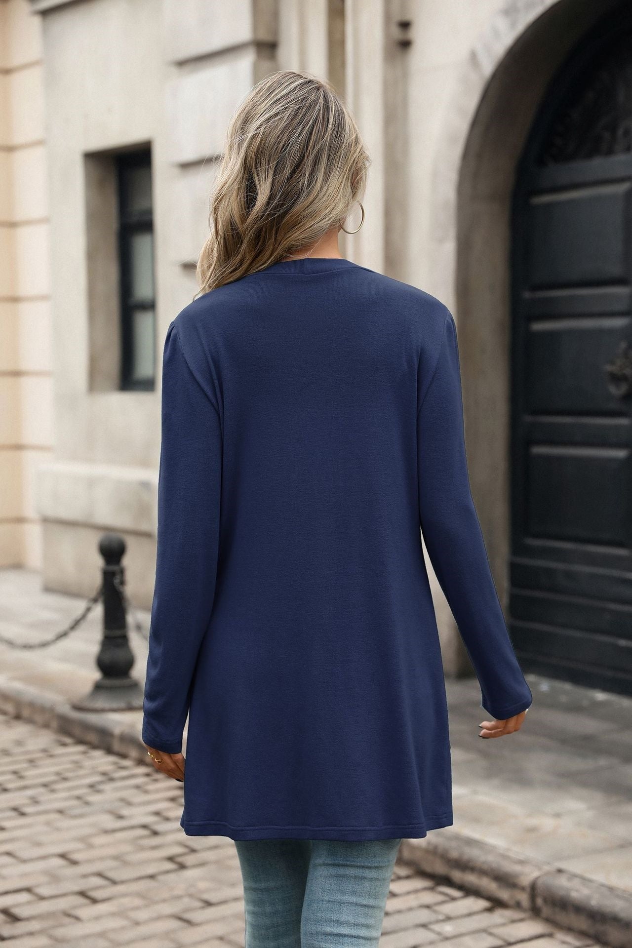 Women's V Neck Button Front Cardigan Long Sleeve Pockets