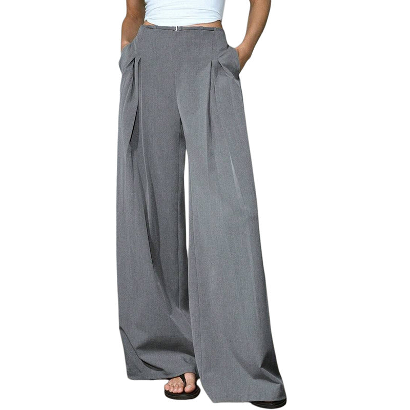 Women's Pleated Wide Leg Business Dress Pants