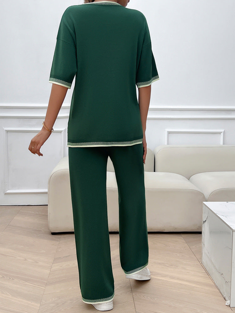 2 Piece Sweater Trouser Set Knit Sweater Long