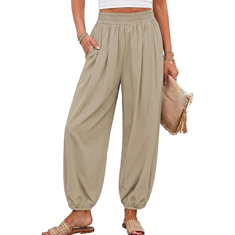 Women's High Waist Harem Pants Casual with Pockets