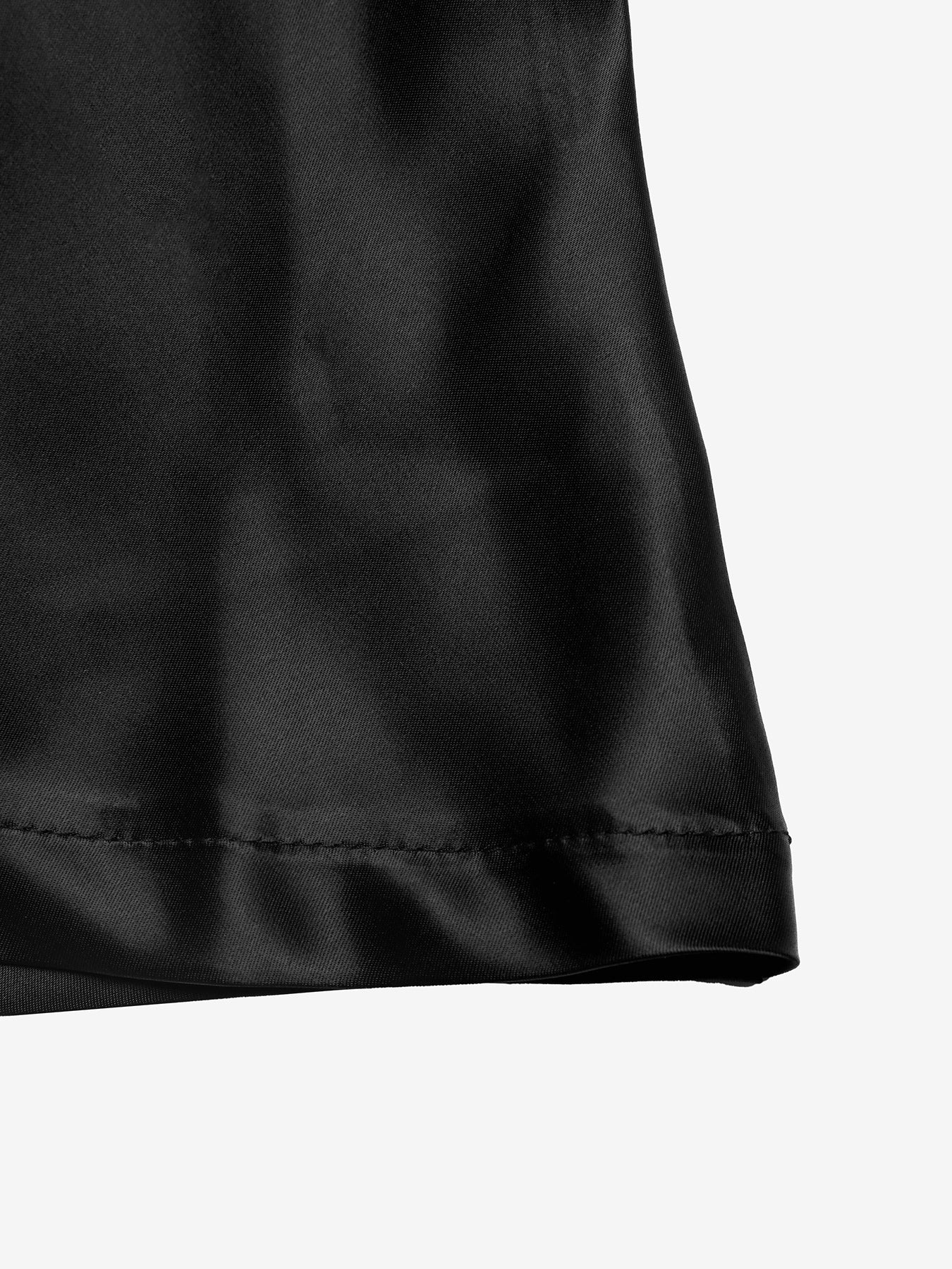 Black Satin High Waist Midi Skirt Fishtail