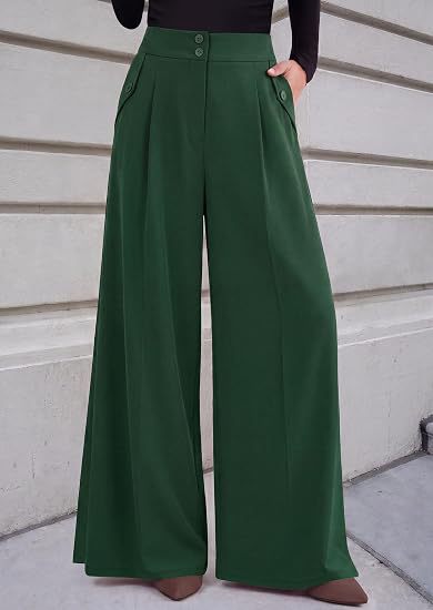 High Waist Wide Leg Dress Pants Business Casual Trousers