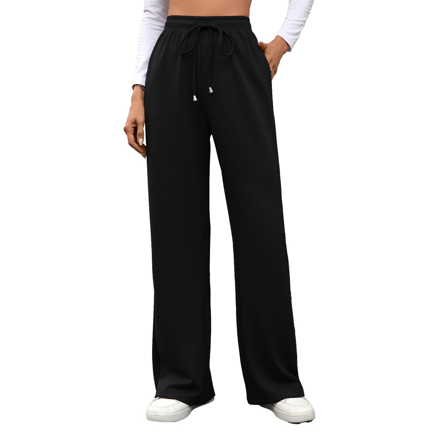 Women's Wide Leg Pants High Waist Drawstring Pockets