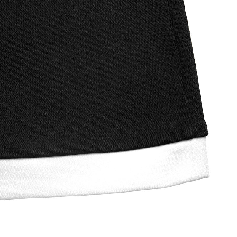 Color Block High Waist Midi Pencil Skirt
