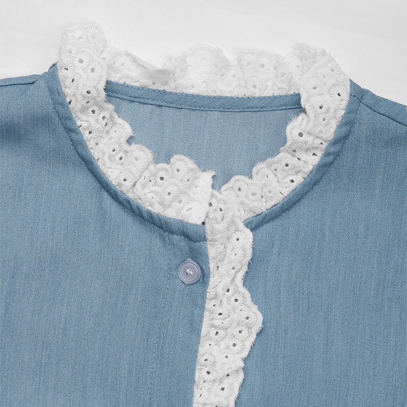 Women's Commuter Long-sleeved Shirt Lace Cardigan Top