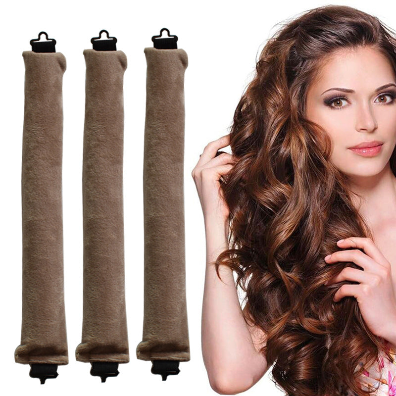 No-Heat Hair Curlers, 3-Loop Rubber Rods for Soft Waves