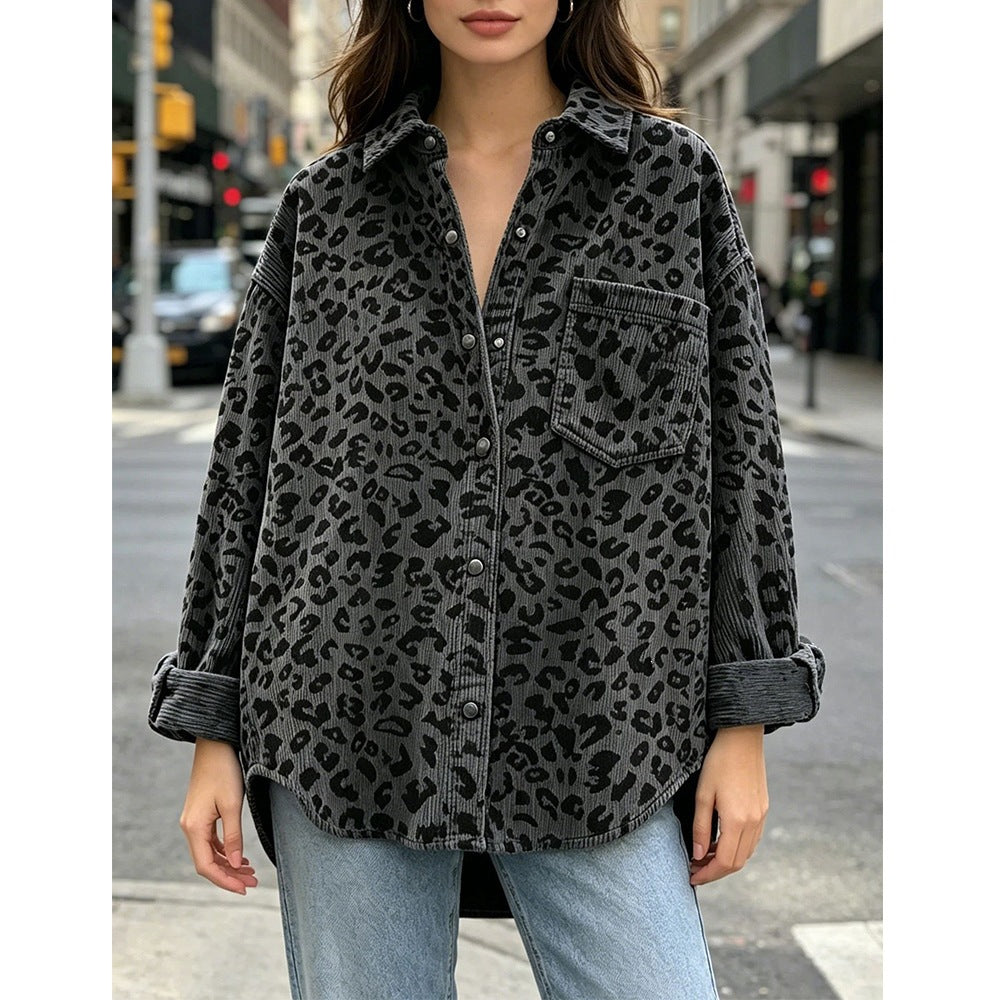 Leopard Print Button Down Oversized Shacket