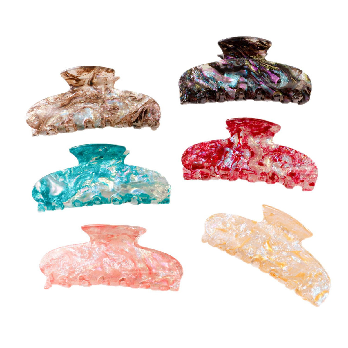 Pearlescent Marble Hair Claw Clip