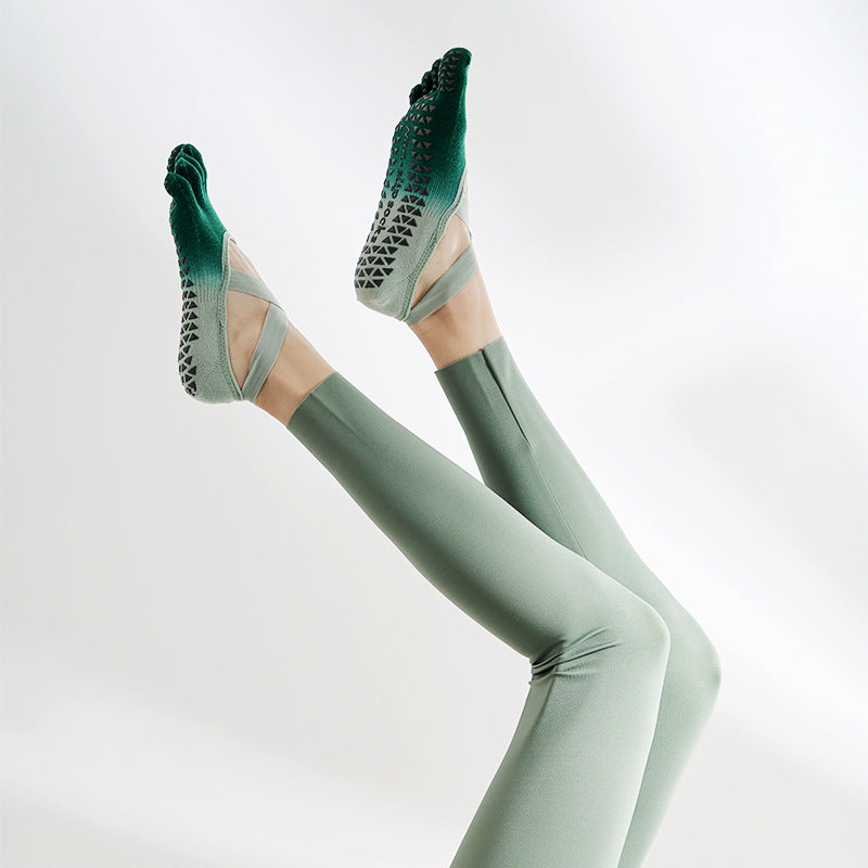 Pilates Grip Toe Socks Women Non Slip Strap Workout Socks