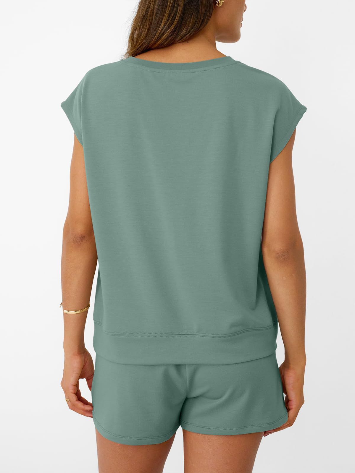 Solid Knit Lounge Set Casual Drawstring Pocket