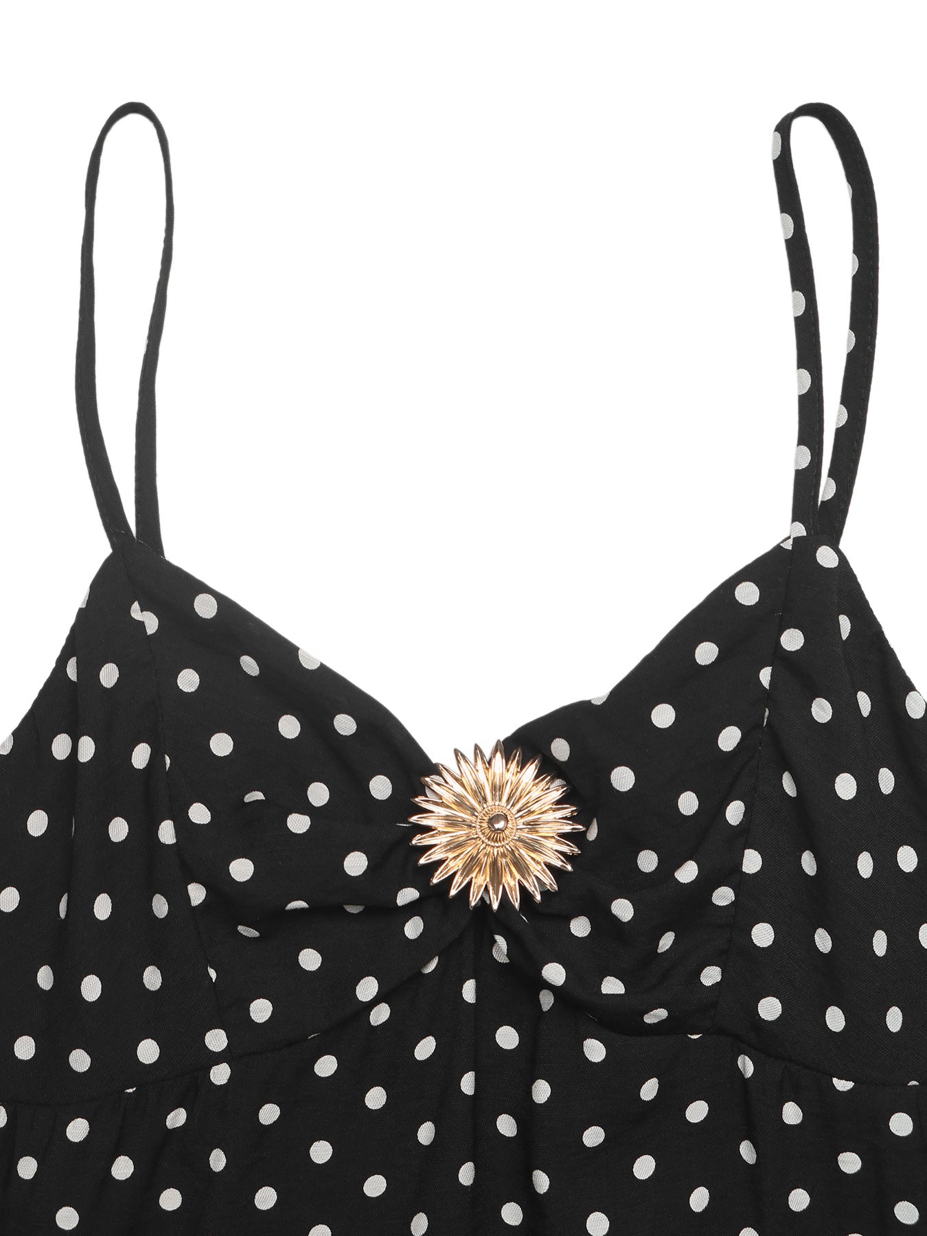 Polka Dot Polyester Dress Mini Ruffle Hem Summer