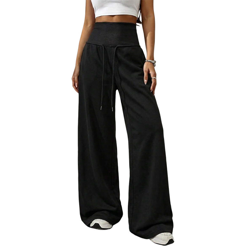Women's High Waist Wide Leg Sweatpants Drawstring Pants