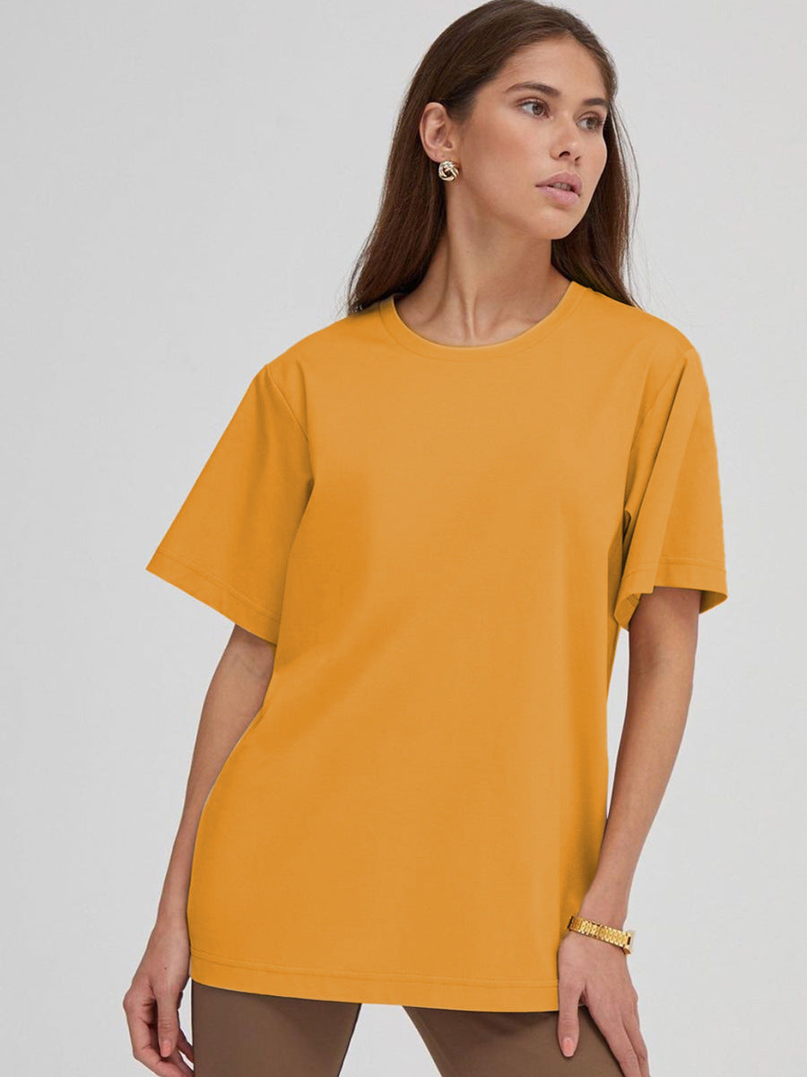 Solid Oversized T Shirt Loose Fit Crewneck Casual Tee