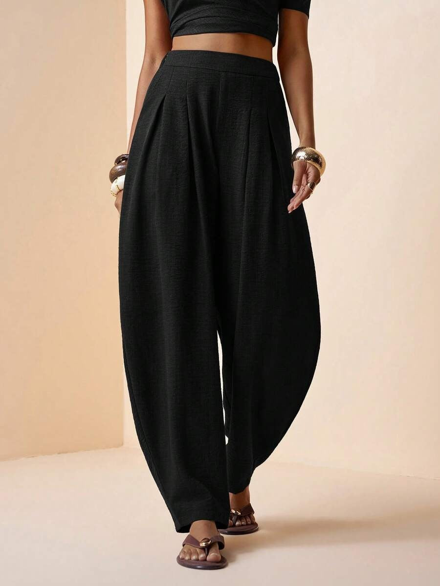Women's High Waisted Linen Balloon Pants
