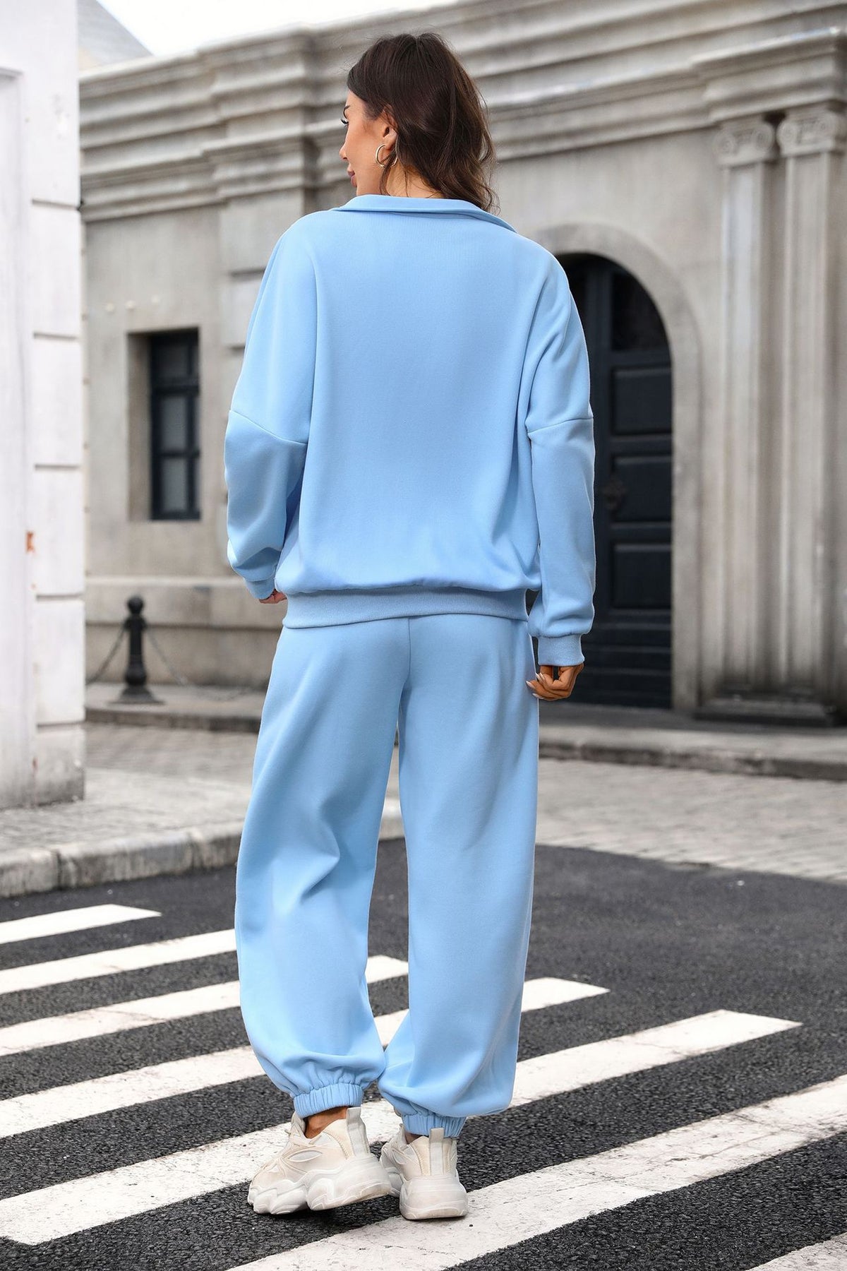 Women's Fleece Lined Zip Up Sweatsuit Joggers Set