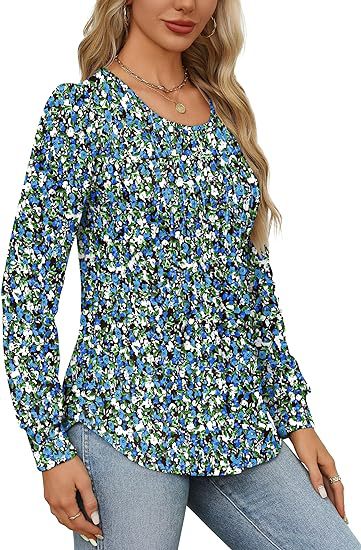 Solid Cotton Top Casual Pleated Puff Sleeve