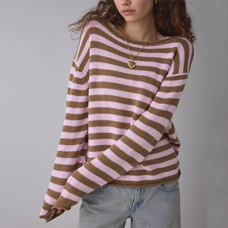 Women's Oversized Crewneck Knit Pullover Sweater