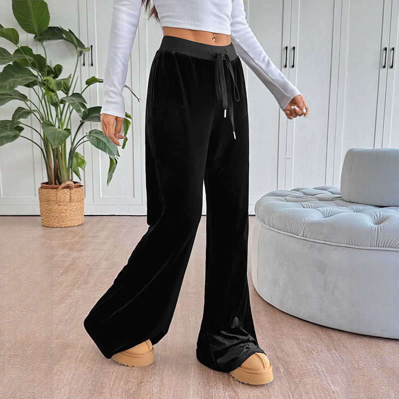 Flare Pants Women’s Drawstring High Stretch Casual Style