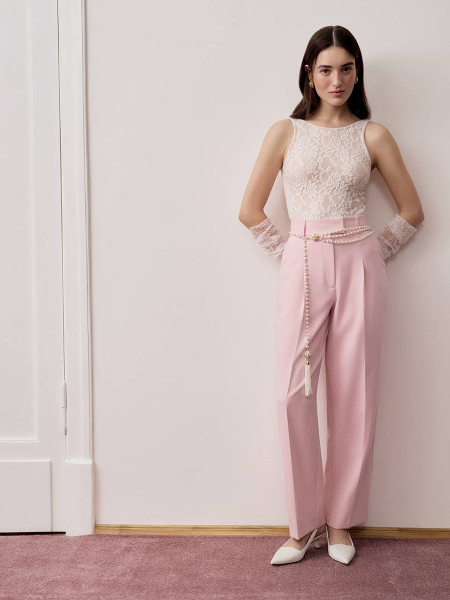 Women Lace Sleeveless Backless Slim Fit Tank Top
