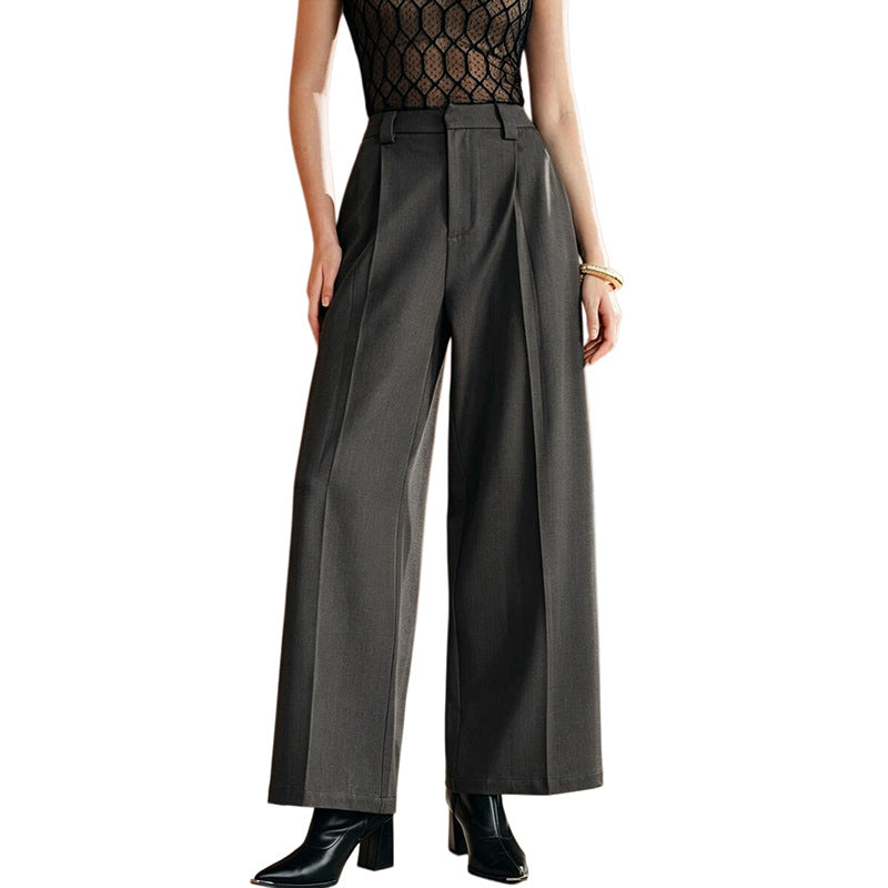 Women's High Waist Pleated Wide Leg Dress Pants