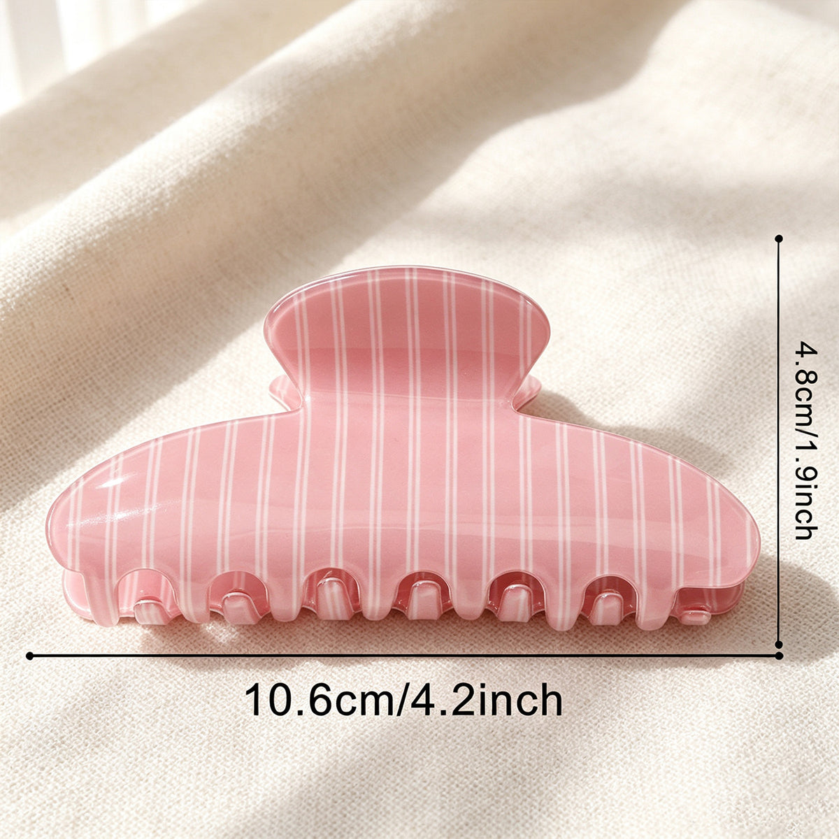 Pastel Stripe Large Hair Claw Clip