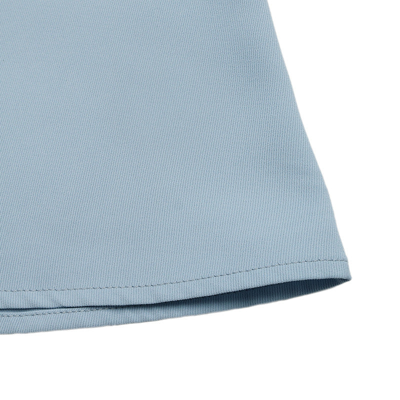 Solid Chiffon Midi Skirt Workwear High Waist Button