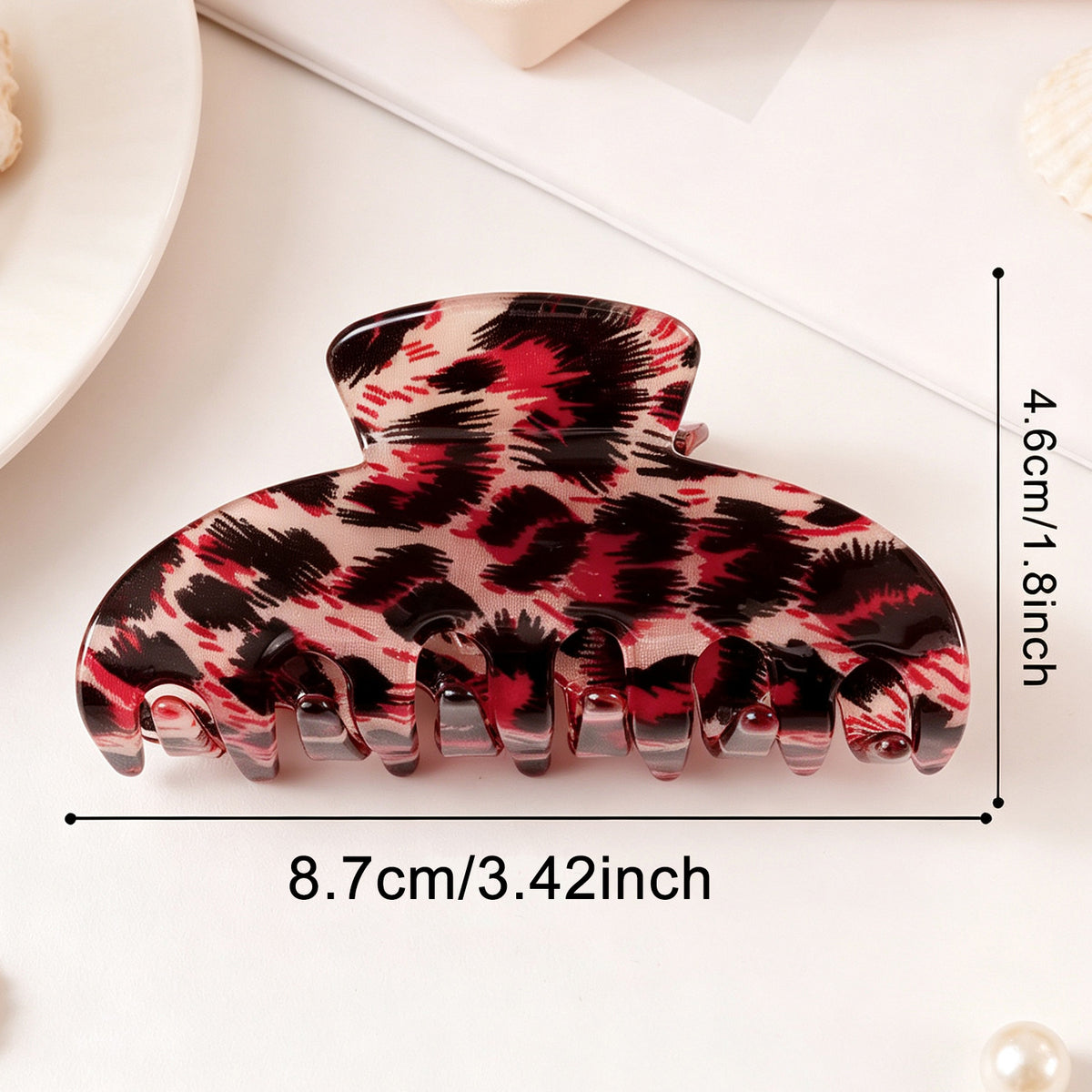 Leopard Print Hair Claw Clip