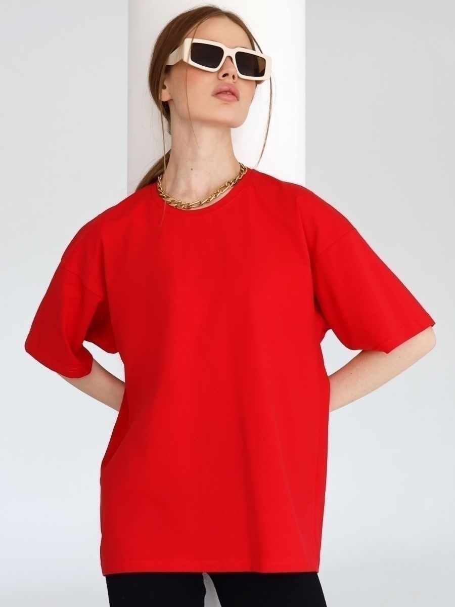 Solid Oversized T Shirt Loose Fit Crewneck Casual Tee
