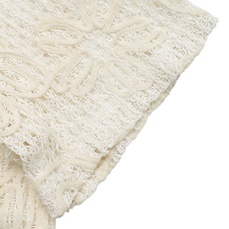Women Lace Tie Front Crochet Top Summer Blouse