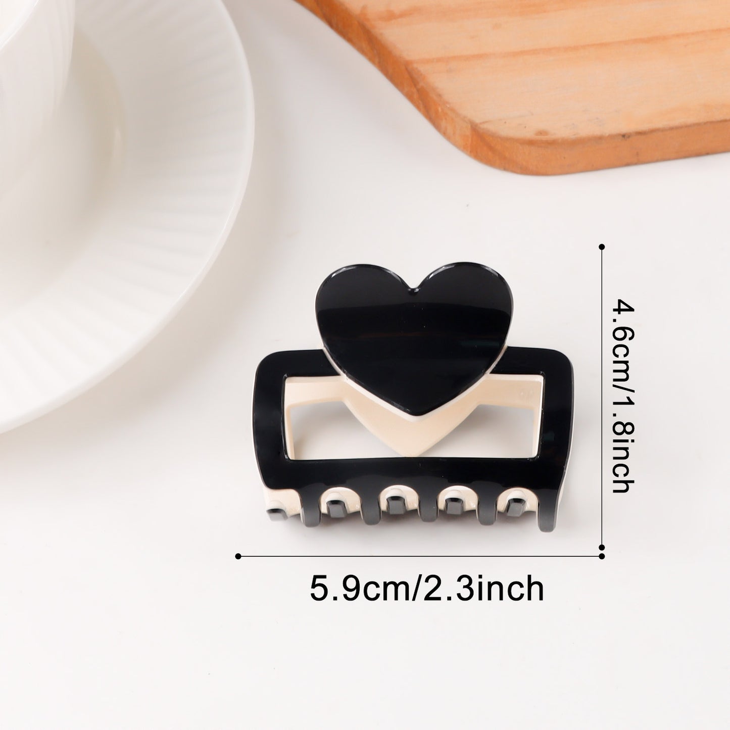 Valentine Heart Colorblock Hair Claw Clip for Women