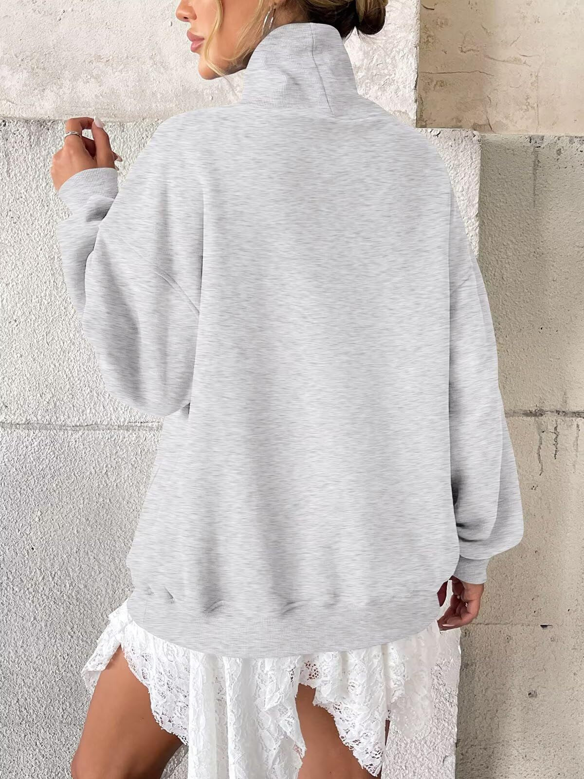 Cowlneck Pullover Sweatshirt Boutique Oversized Casual