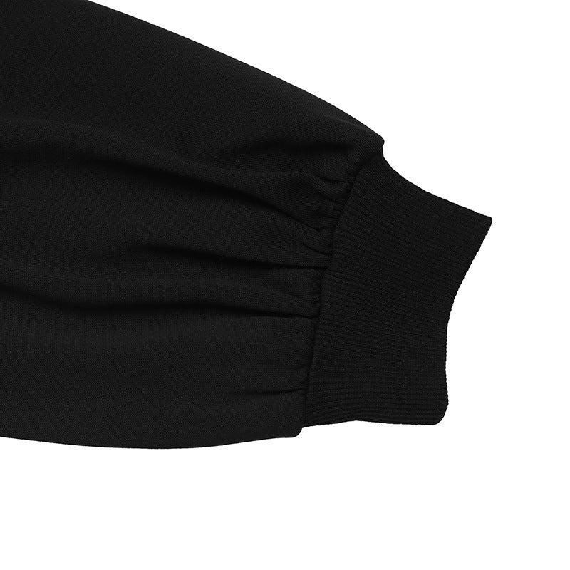 Black Gold Heart Print Long Sleeve Casual Sweatshirt