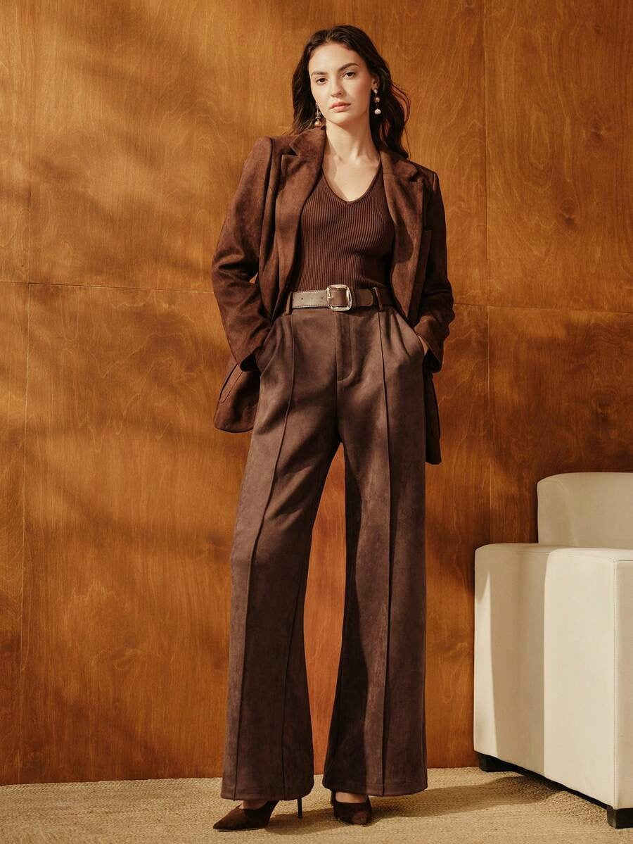 Women's High Waist Wide Leg Dress Pants Vintage Workwear