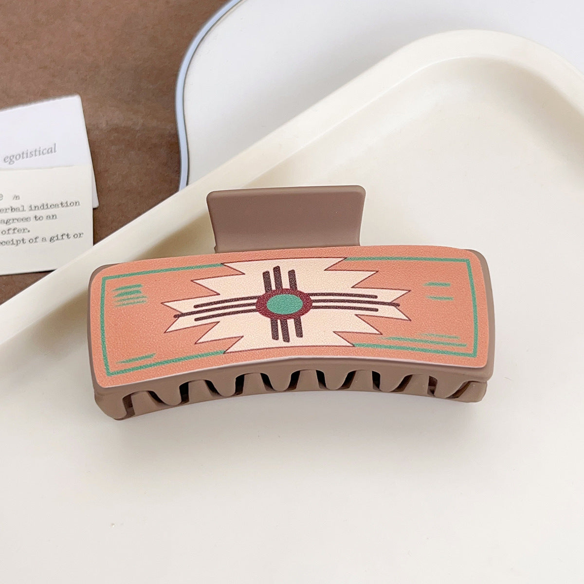 Western Cowgirl Hair Claw Clip, Retro Graphic Print