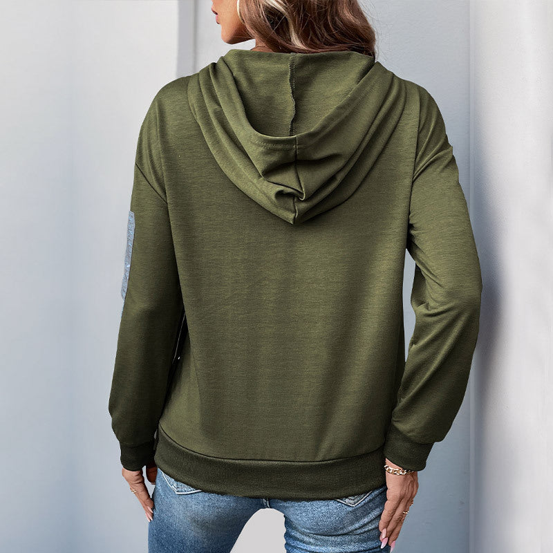 Women's Pullover Colorblock Hooded Sweatshirt