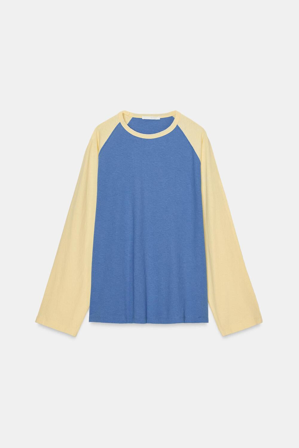 Women's Oversized Color Block Raglan Long Sleeve Cotton Tee