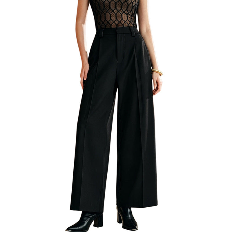 Women's High Waist Pleated Wide Leg Dress Pants
