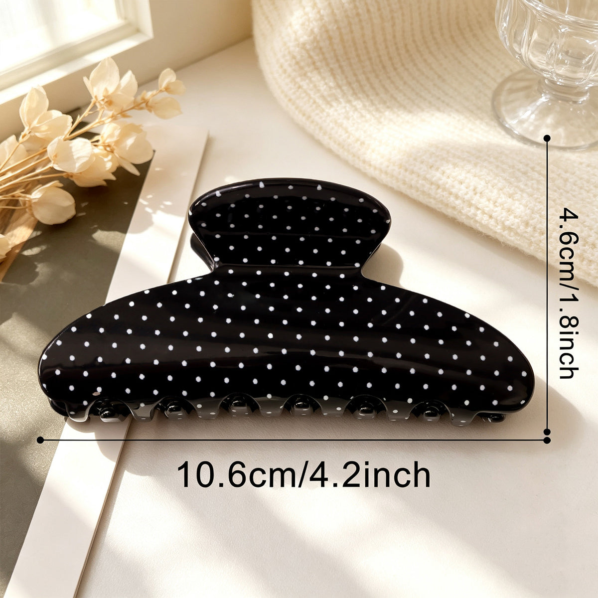 Polka Dot Large Hair Claw Clip
