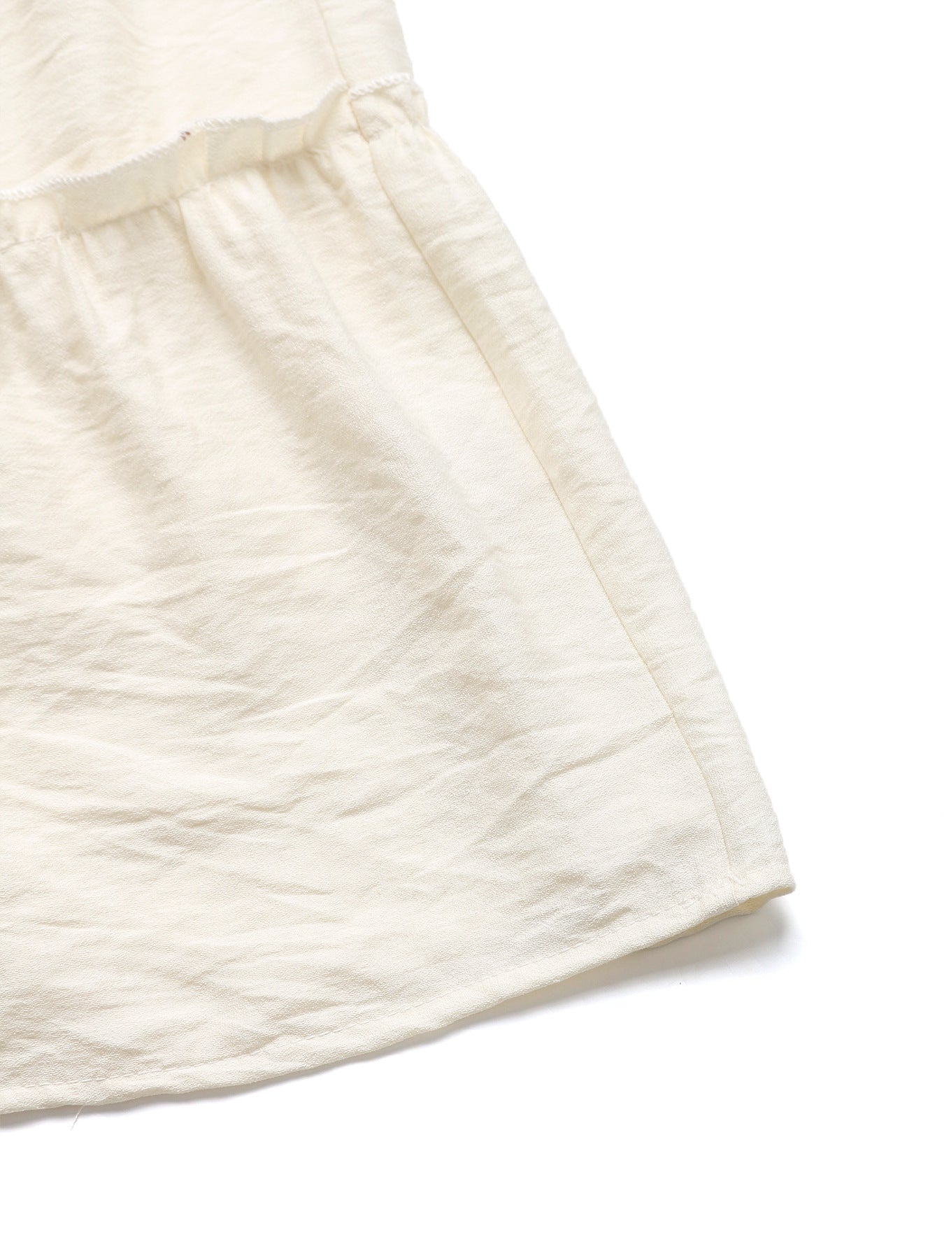 White Elastic Waist Casual Long A Line Tiered Skirt