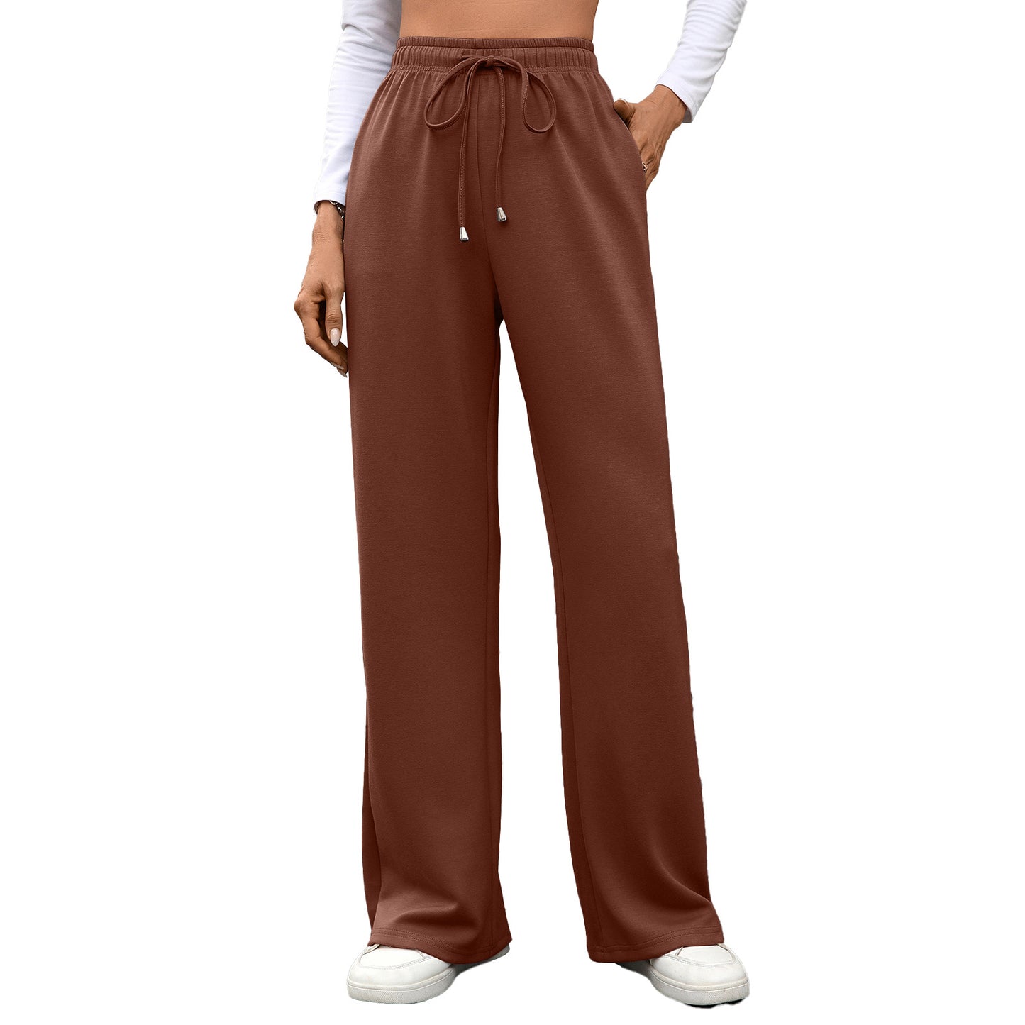 Women's Wide Leg Pants High Waist Drawstring Pockets