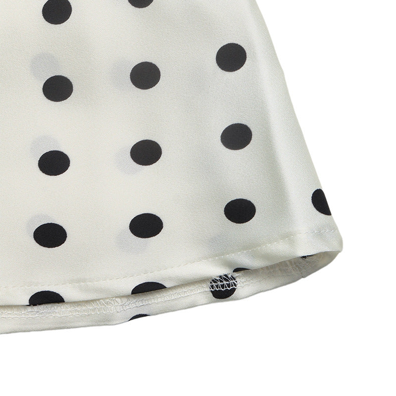 Polka Dot Midi Skirt High Waist Flare A Line Skirt