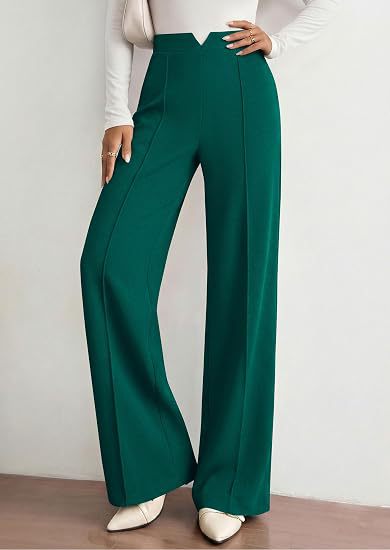 Wide Leg Dress Pants Women High Waist Flowy Trousers