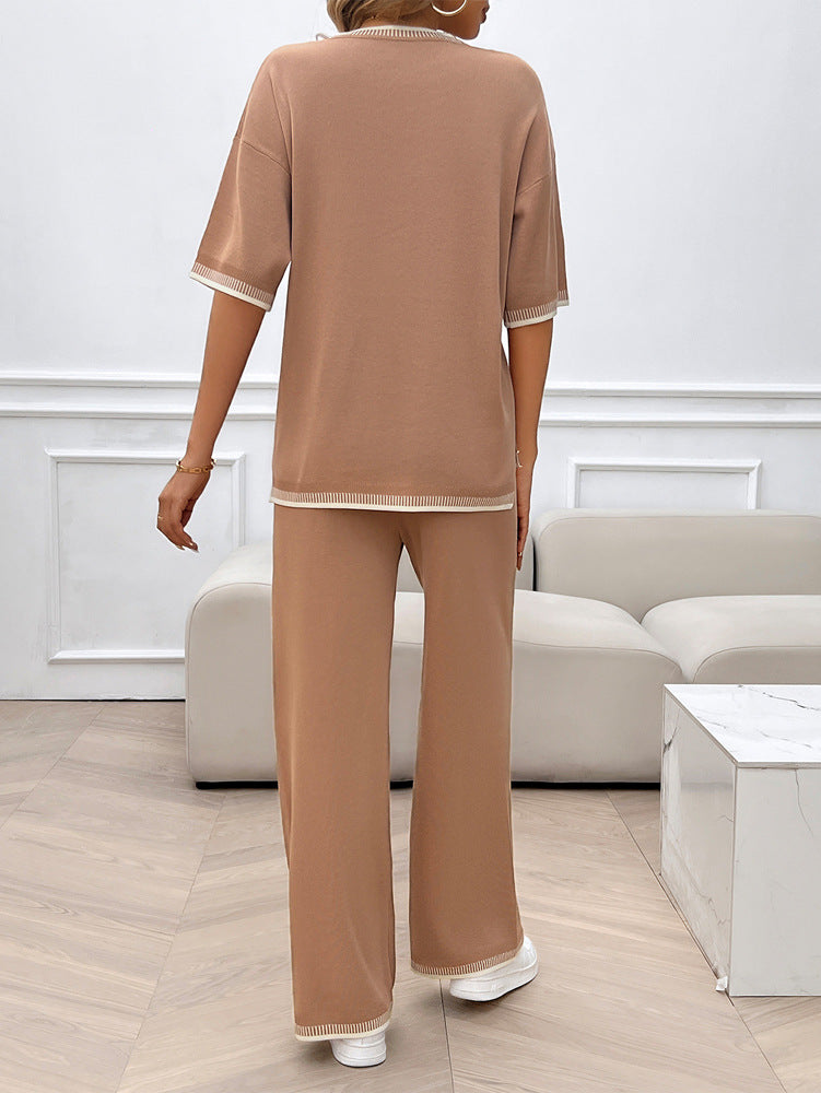 2 Piece Sweater Trouser Set Knit Sweater Long