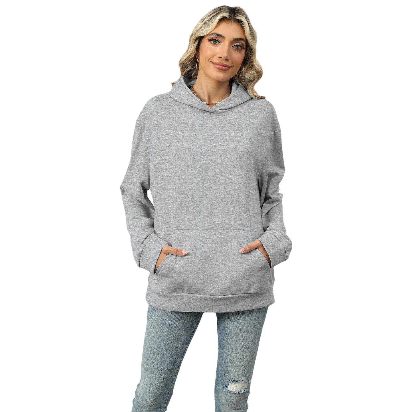 Oversized Hooded Pocket Pullover Sweatshirt