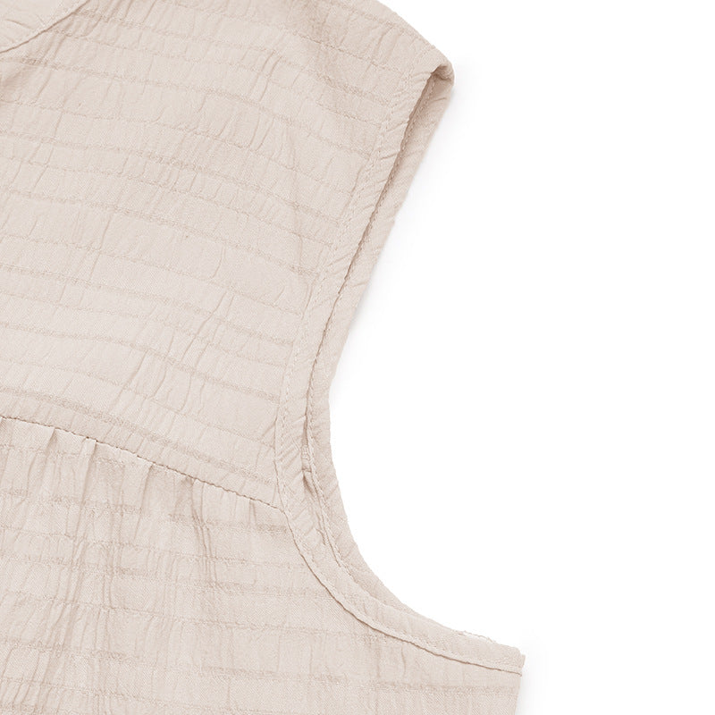 Summer Casual V Neck Loose Sleeveless Solid Midi Dress